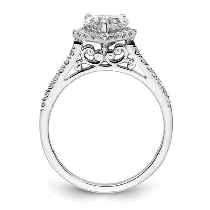 1/3 Ct. Natürlich Herz Form Diamant Halbfassung Verlobungsring in 14K Weißgold