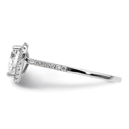 1/3 Ct. Natürlich Herz Form Diamant Halbfassung Verlobungsring in 14K Weißgold