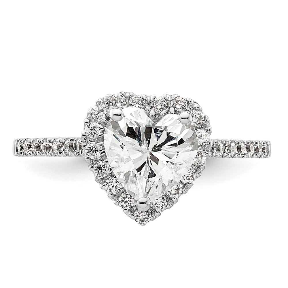 1/3 Ct. Natürlich Herz Form Diamant Halbfassung Verlobungsring in 14K Weißgold