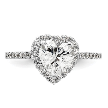 1/3 Ct. Natürlich Herz Form Diamant Halbfassung Verlobungsring in 14K Weißgold