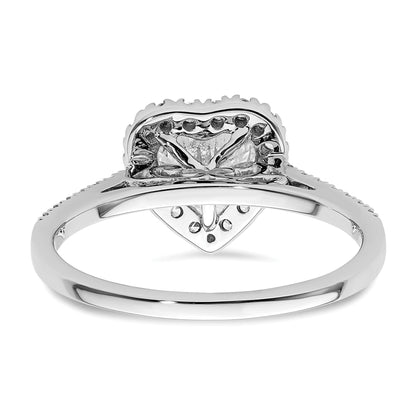 1/3 Ct. Natürlich Herz Form Diamant Halbfassung Verlobungsring in 14K Weißgold
