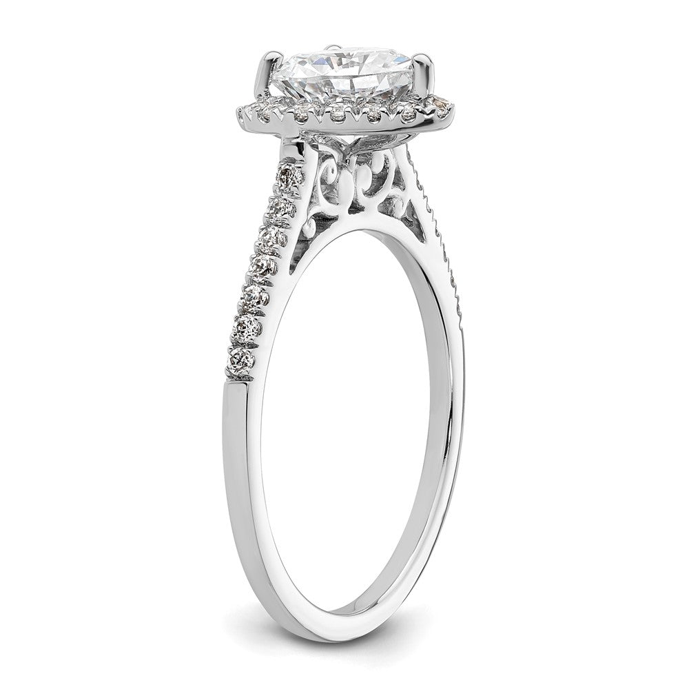 1/3 Ct. Natürlich Herz Form Diamant Halbfassung Verlobungsring in 14K Weißgold