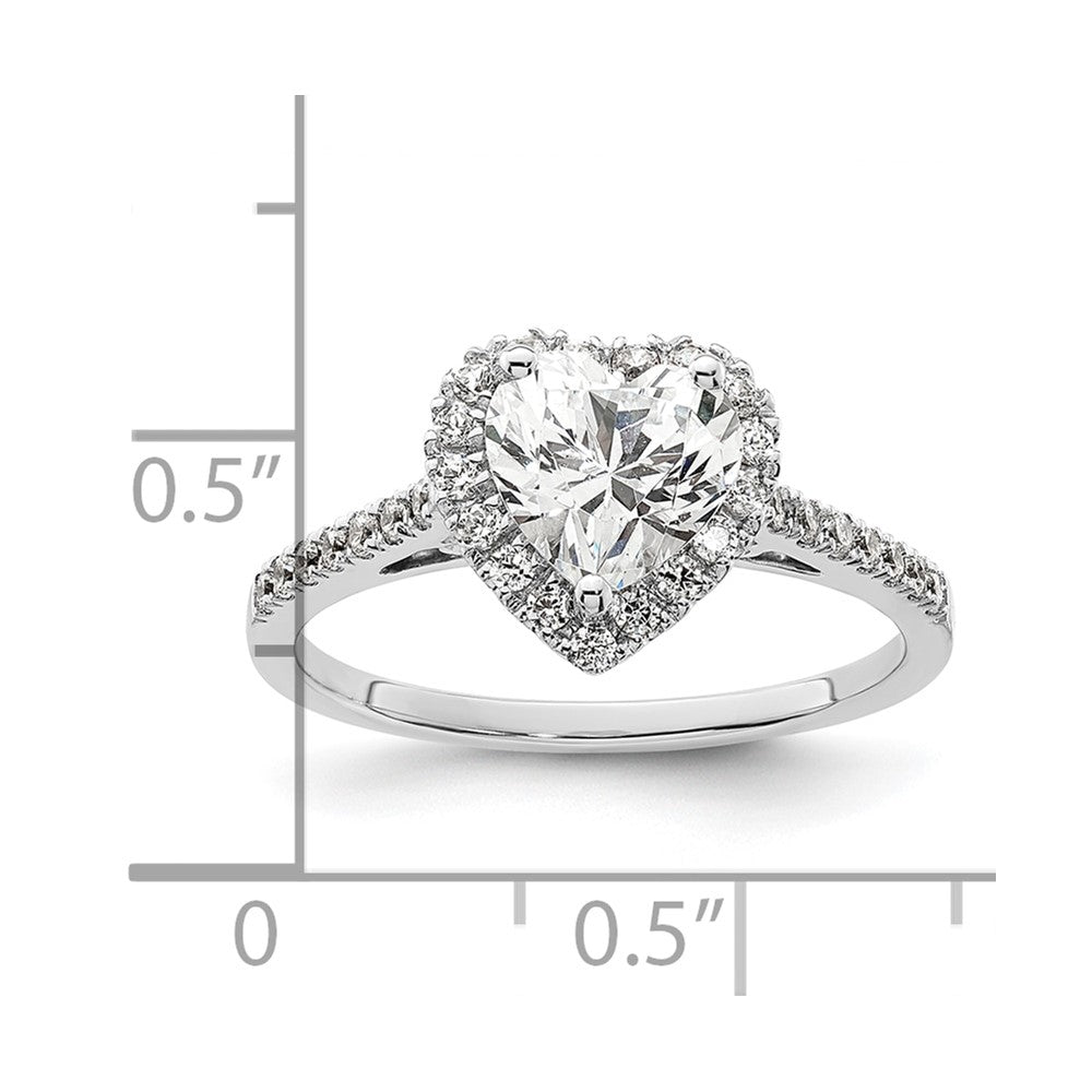 1/3 Ct. Natürlich Herz Form Diamant Halbfassung Verlobungsring in 14K Weißgold