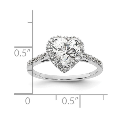 1/3 Ct. Natürlich Herz Form Diamant Halbfassung Verlobungsring in 14K Weißgold