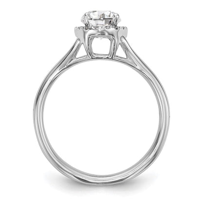 14K Weißgold Heiligenschein Synthetisch Diamant Split Shank Verlobungsring