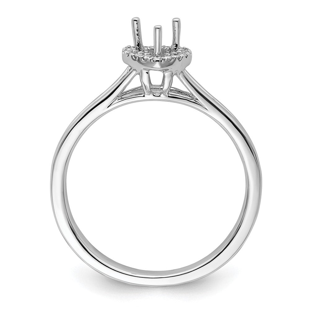 Verlobungsring aus 14K Weißgold mit Herz-Halo, simuliertem Diamanten und geteiltem Ringschaft