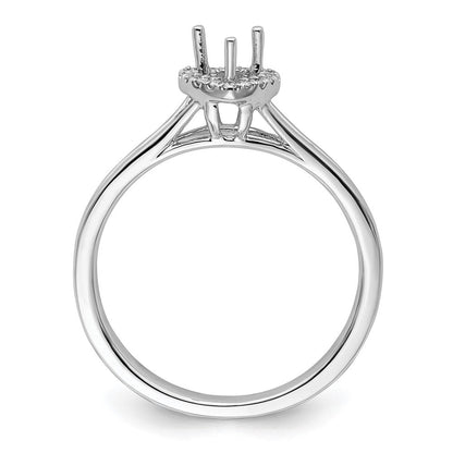 Verlobungsring aus 14K Weißgold mit Herz-Halo, simuliertem Diamanten und geteiltem Ringschaft