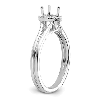 Verlobungsring aus 14K Weißgold mit Herz-Halo, simuliertem Diamanten und geteiltem Ringschaft