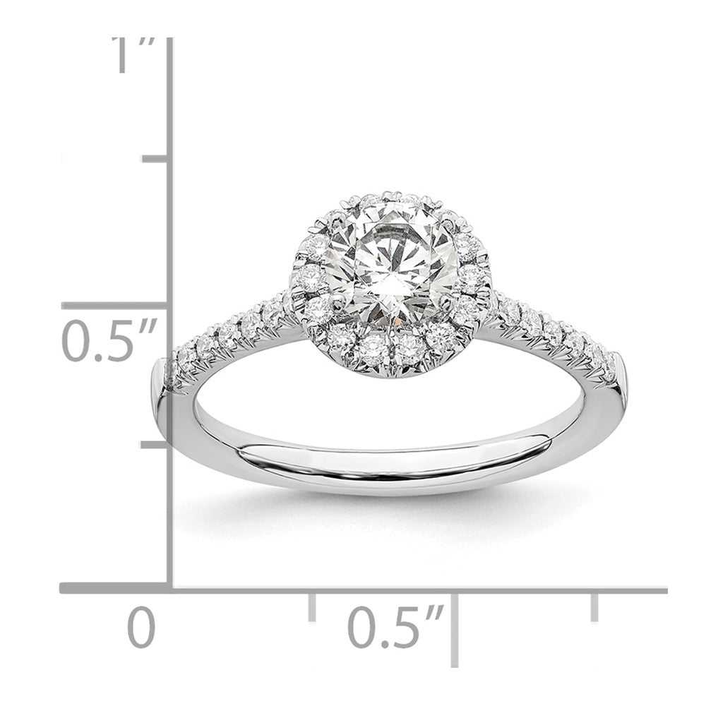 14K Weißgold Verlobungsring mit Halo, 0,75 ct. Labor-gezüchteten Diamanten im Rundschliff, VS/SI+ G+