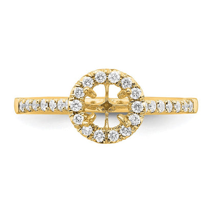 14K Gelbgold 0,75 ct. laborgezüchteter Diamant VS/SI+ G+ Rund Komplett Größe 9 Halo-Verlobungsring