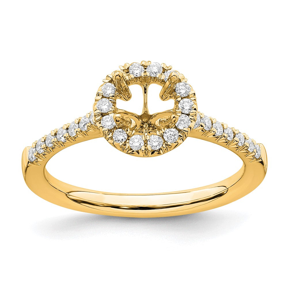 14K Gelbgold Verlobungsring mit rundem Halo, 0,75 ct. Labor gezüchteten Diamanten, VS/SI+ G+