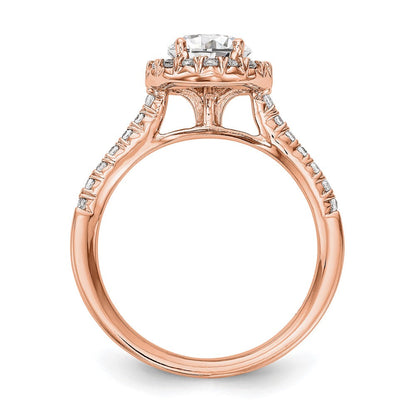 14K Roségold Verlobungsring mit 0,33 ct. Laborgezüchtetem Diamant VS/SI+ G+, Center-Diamant im Rundschliff 1 ct