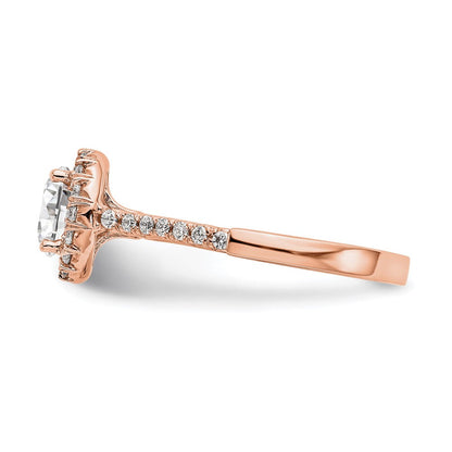 14K Roségold Verlobungsring mit 0,33 ct. Laborgezüchtetem Diamant VS/SI+ G+, Mittelstein 1 ct. Rund