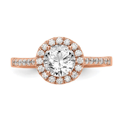 14K Roségold Verlobungsring mit 0,33 ct. Laborgezüchtetem Diamant VS/SI+ G+, Center-Diamant im Rundschliff 1 ct