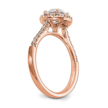 14K Roségold Verlobungsring mit 0,33 ct. laborgezüchtetem Diamant VS/SI+ G+ und rundem 1 ct. Mittelstein