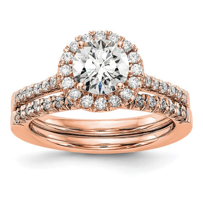 14K Roségold Verlobungsring mit 0,33 ct. Laborgezüchtetem Diamant VS/SI+ G+, Center-Diamant im Rundschliff 1 ct
