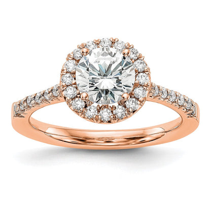 14K Roségold Verlobungsring mit 0,33 ct. Laborgezüchtetem Diamant VS/SI+ G+, Center-Diamant im Rundschliff 1 ct
