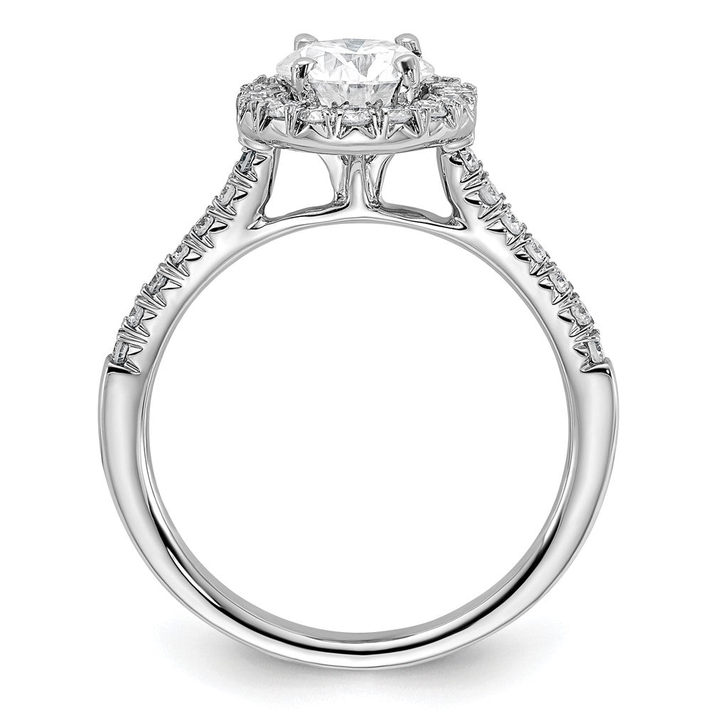 14K Weißgold Verlobungsring mit 0,33 ct. im Labor gezüchteten Diamanten VS/SI+ G+, 1 ct. rundem Center-Diamanten