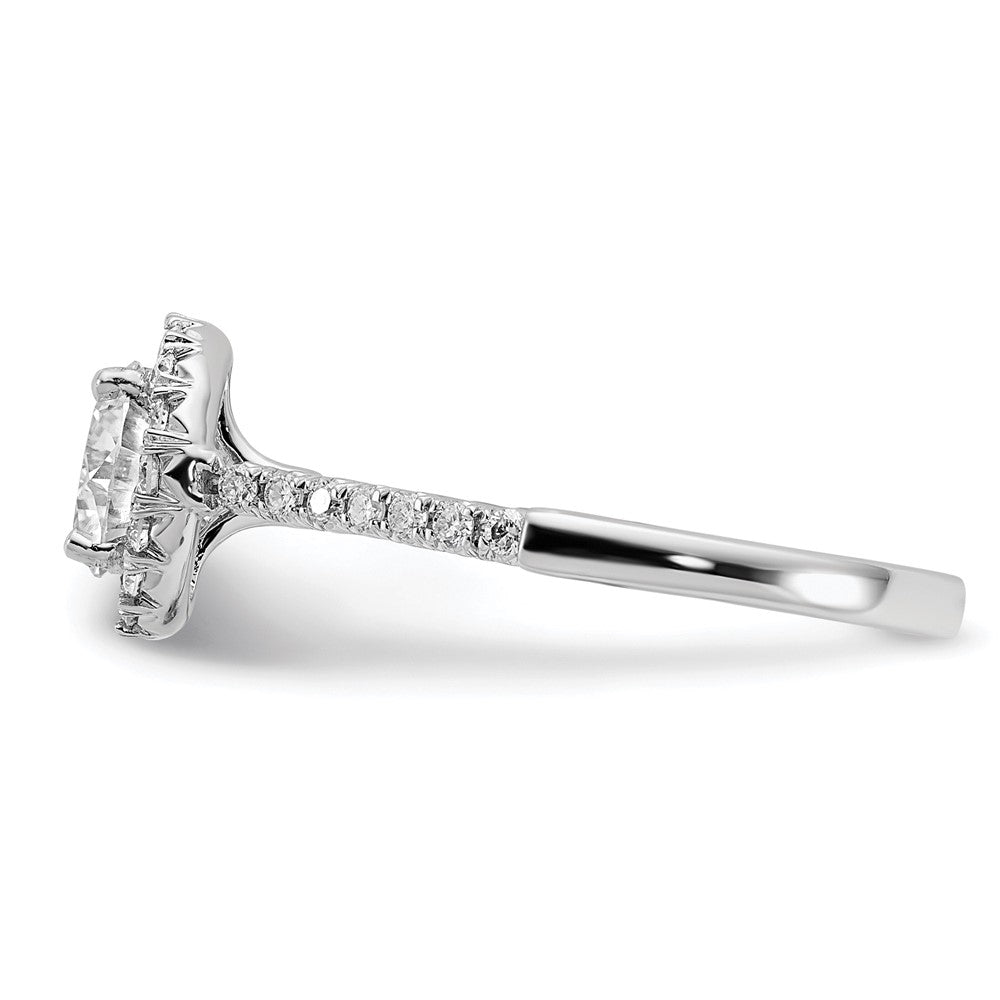 14K Weißgold Verlobungsring mit 0,33 ct. im Labor gezüchteten Diamanten VS/SI+ G+, 1 ct. rundem Center-Diamanten