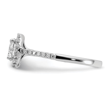 14K Weißgold Verlobungsring mit 0,33 ct. im Labor gezüchteten Diamanten VS/SI+ G+, 1 ct. rundem Center-Diamanten
