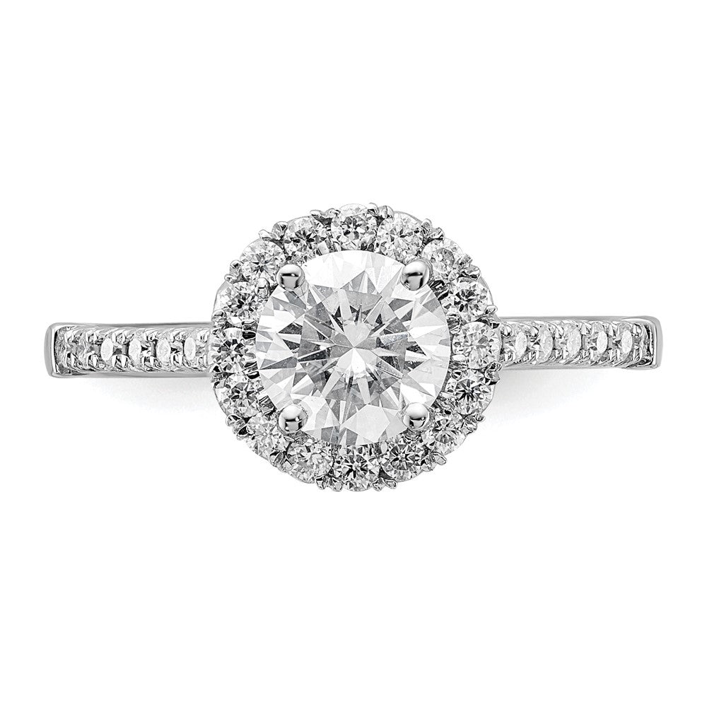 14K Weißgold Verlobungsring mit 0,33 ct. im Labor gezüchteten Diamanten VS/SI+ G+, 1 ct. rundem Center-Diamanten