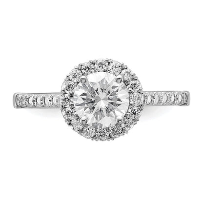 14K Weißgold Verlobungsring mit 0,33 ct. im Labor gezüchteten Diamanten VS/SI+ G+, 1 ct. rundem Center-Diamanten