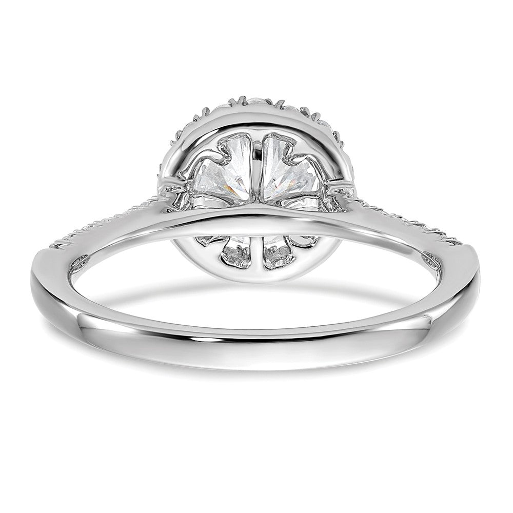 14K Weißgold Verlobungsring mit 0,33 ct. im Labor gezüchteten Diamanten VS/SI+ G+, 1 ct. rundem Center-Diamanten