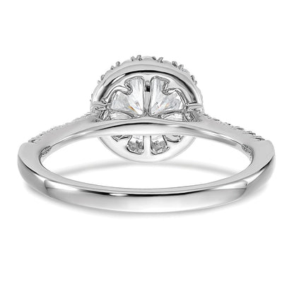 14K Weißgold Verlobungsring mit 0,33 ct. im Labor gezüchteten Diamanten VS/SI+ G+, 1 ct. rundem Center-Diamanten