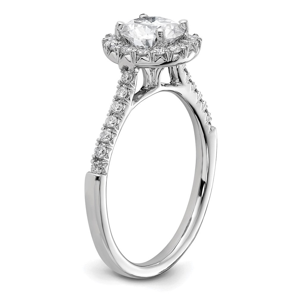 14K Weißgold Verlobungsring mit 0,33 ct. im Labor gezüchteten Diamanten VS/SI+ G+, 1 ct. rundem Center-Diamanten