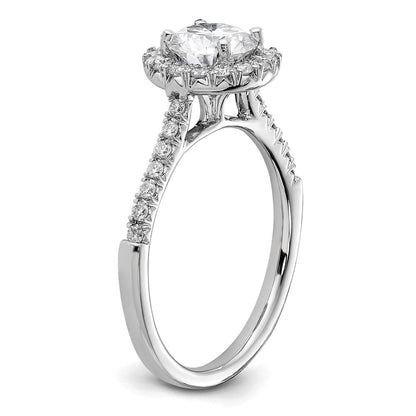 14K Weißgold Verlobungsring mit 0,33 ct. im Labor gezüchteten Diamanten VS/SI+ G+, 1 ct. rundem Center-Diamanten