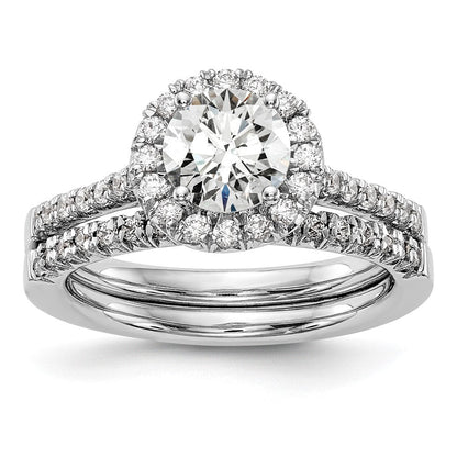 14K Weißgold Verlobungsring mit 0,33 ct. im Labor gezüchteten Diamanten VS/SI+ G+, 1 ct. rundem Center-Diamanten
