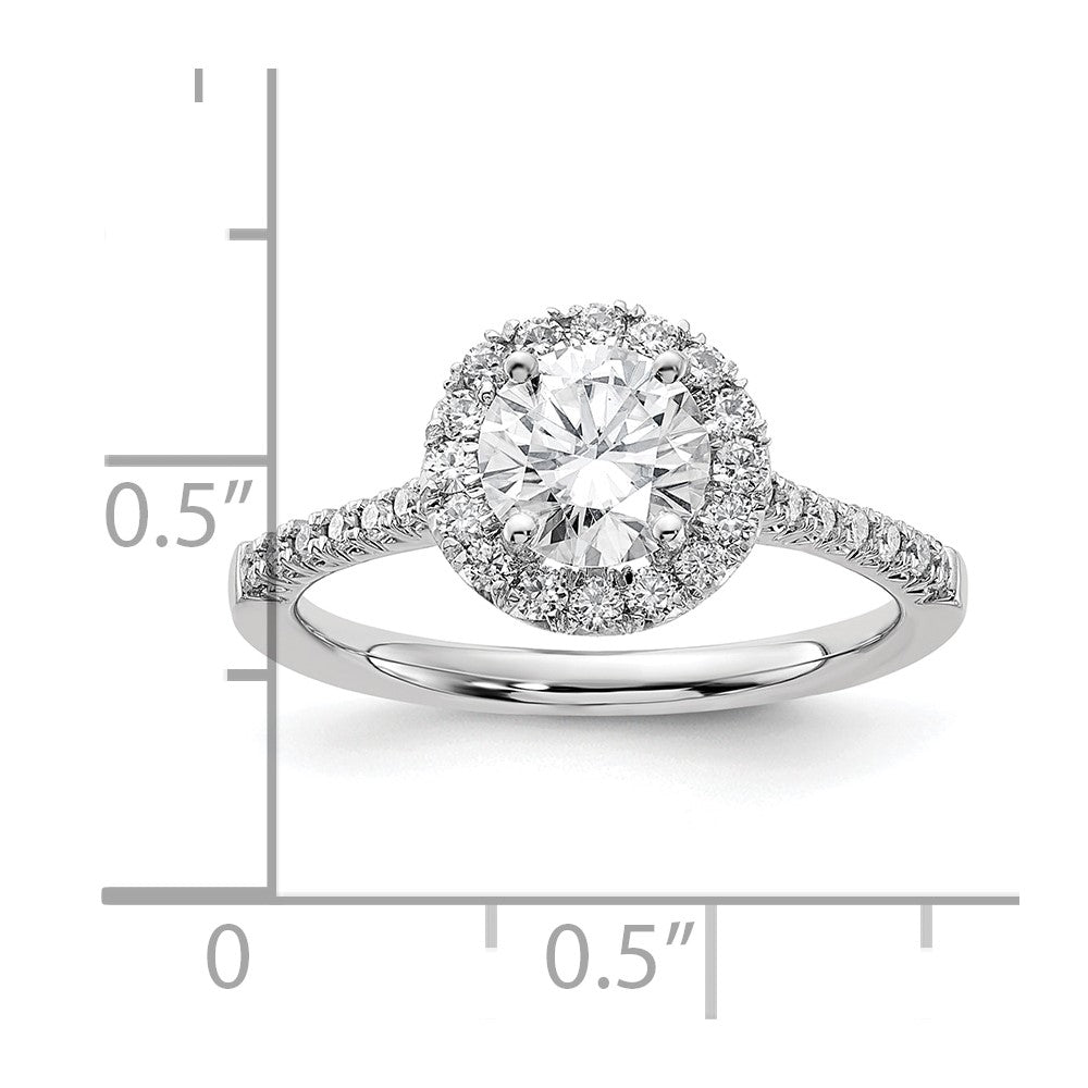 14K Weißgold Verlobungsring mit 0,33 ct. im Labor gezüchteten Diamanten VS/SI+ G+, 1 ct. rundem Center-Diamanten