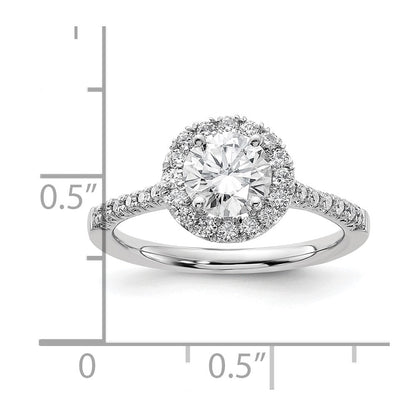 14K Weißgold Verlobungsring mit 0,33 ct. im Labor gezüchteten Diamanten VS/SI+ G+, 1 ct. rundem Center-Diamanten