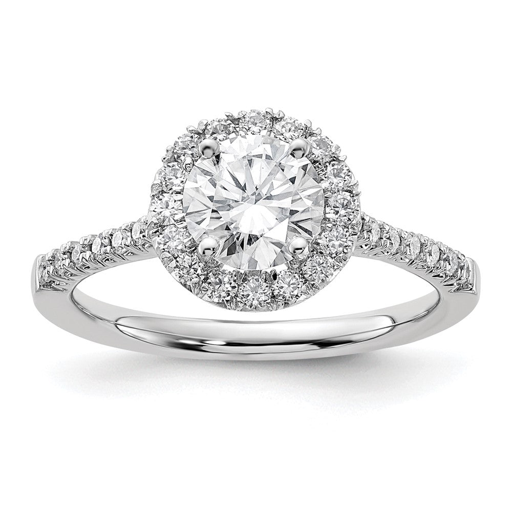 14K Weißgold Verlobungsring mit 0,33 ct. im Labor gezüchteten Diamanten VS/SI+ G+, 1 ct. rundem Center-Diamanten