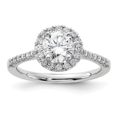 14K Weißgold Verlobungsring mit 0,33 ct. im Labor gezüchteten Diamanten VS/SI+ G+, 1 ct. rundem Center-Diamanten