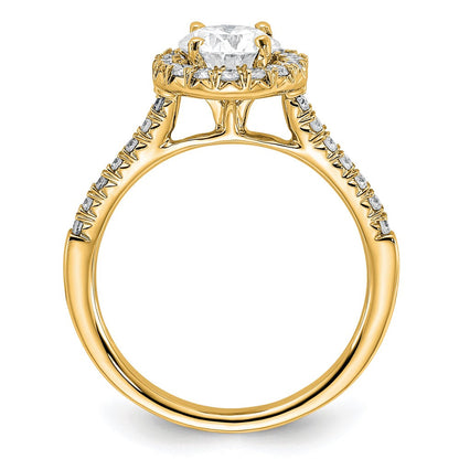 14K Gelbgold 0,33 ct. Laborgezüchteter Diamant VS/SI+ G+ 1 ct. Center Rund Semi Mount Verlobungsring
