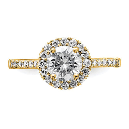 14K Gelbgold 0,33 ct. Laborgezüchteter Diamant VS/SI+ G+ 1 ct. Center Rund Semi Mount Verlobungsring
