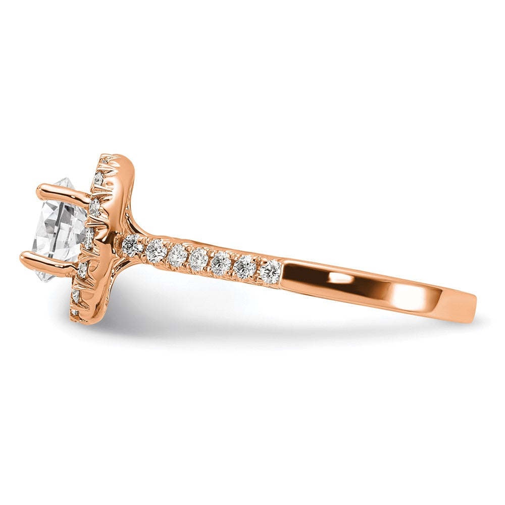 14K Roségold Verlobungsring mit 0,5 ct. Laborgezüchtetem Diamant, VS/SI+ G+, 1,5 ct. rundem Center-Solitär, Semi-Mount