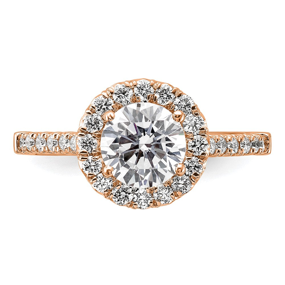 14K Roségold Verlobungsring mit 0,5 ct. Laborgezüchtetem Diamant, VS/SI+ G+, 1,5 ct. rundem Center-Solitär, Semi-Mount