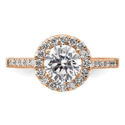 14K Roségold Verlobungsring mit 0,5 ct. Laborgezüchtetem Diamant, VS/SI+ G+, 1,5 ct. rundem Center-Solitär, Semi-Mount
