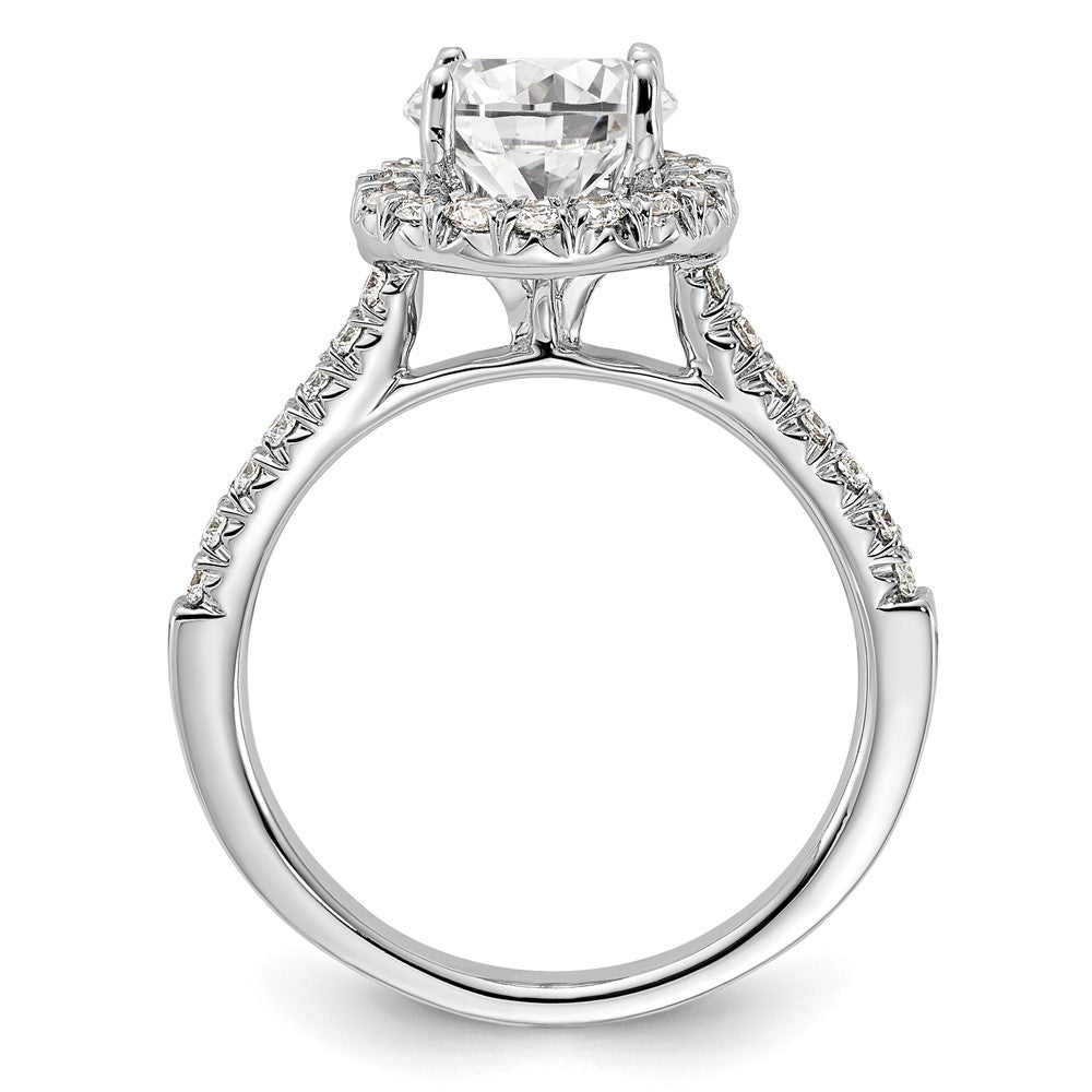 14K Weißgold Verlobungsring mit 0,5 ct. im Labor gezüchteten Diamanten VS/SI+ G+, Semi-Mount mit 1,5 ct. rundem Mittelstein