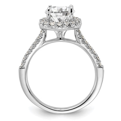 14K Weißgold Verlobungsring mit 0,5 ct. im Labor gezüchteten Diamanten VS/SI+ G+, Semi-Mount mit 1,5 ct. rundem Mittelstein