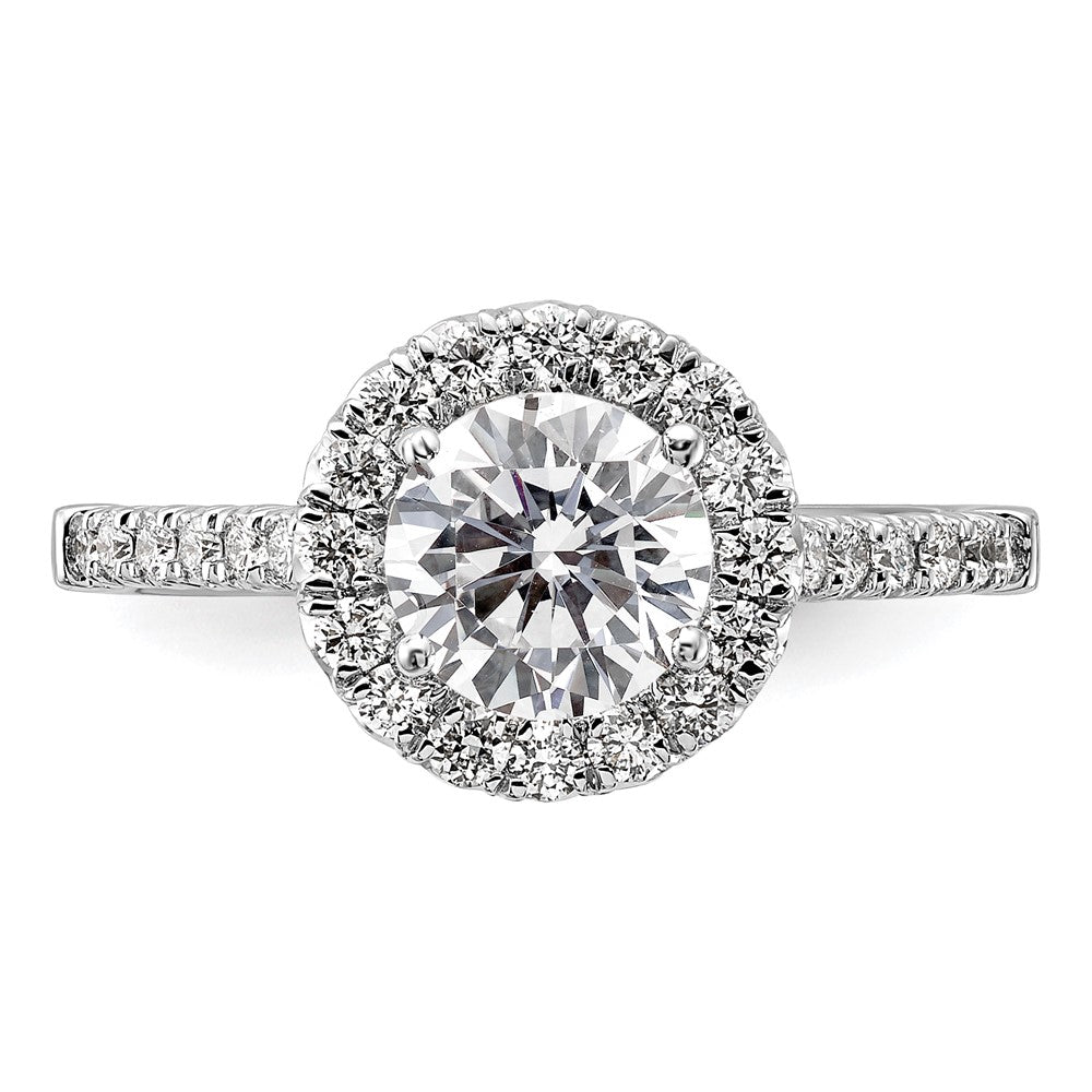 14K Weißgold Verlobungsring mit 0,5 ct. im Labor gezüchteten Diamanten VS/SI+ G+, Semi-Mount mit 1,5 ct. rundem Mittelstein