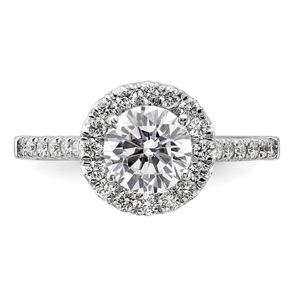 14K Weißgold Verlobungsring mit 0,5 ct. im Labor gezüchteten Diamanten VS/SI+ G+, Semi-Mount mit 1,5 ct. rundem Mittelstein