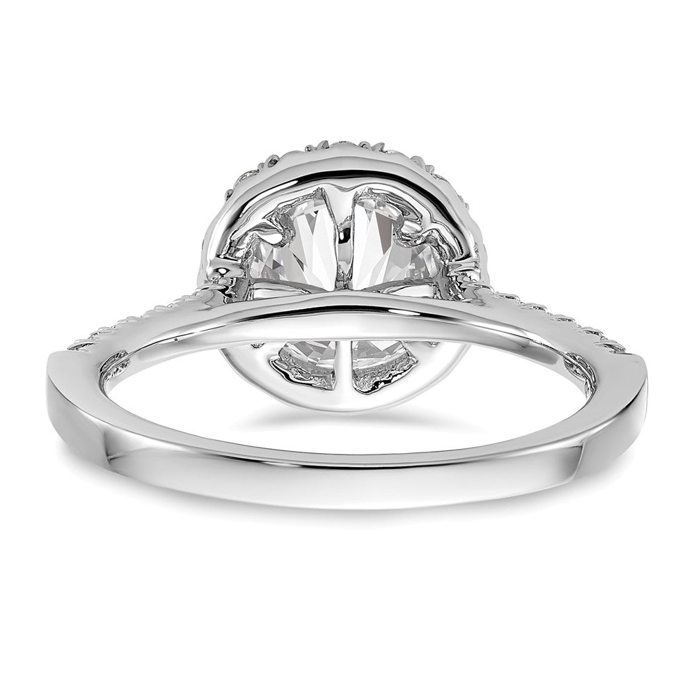 14K Weißgold Verlobungsring mit 0,5 ct. im Labor gezüchteten Diamanten VS/SI+ G+, Semi-Mount mit 1,5 ct. rundem Mittelstein