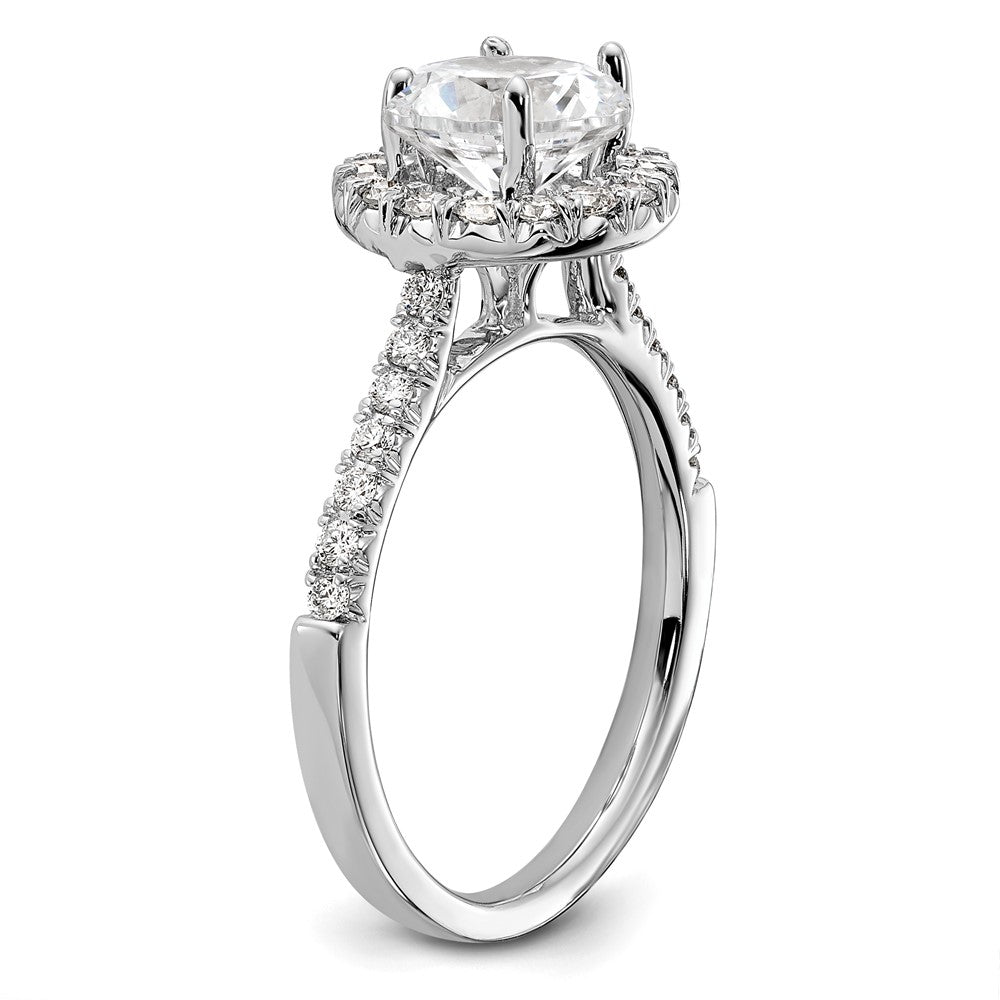 14K Weißgold Verlobungsring mit 0,5 ct. im Labor gezüchteten Diamanten VS/SI+ G+, Semi-Mount mit 1,5 ct. rundem Mittelstein