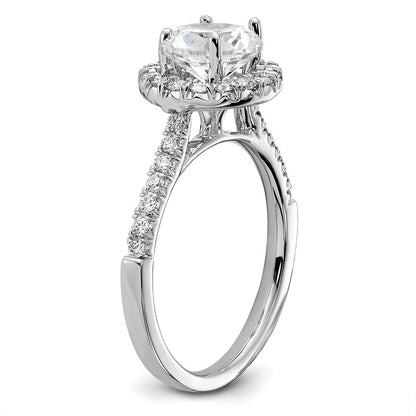 14K Weißgold Verlobungsring mit 0,5 ct. im Labor gezüchteten Diamanten VS/SI+ G+, Semi-Mount mit 1,5 ct. rundem Mittelstein