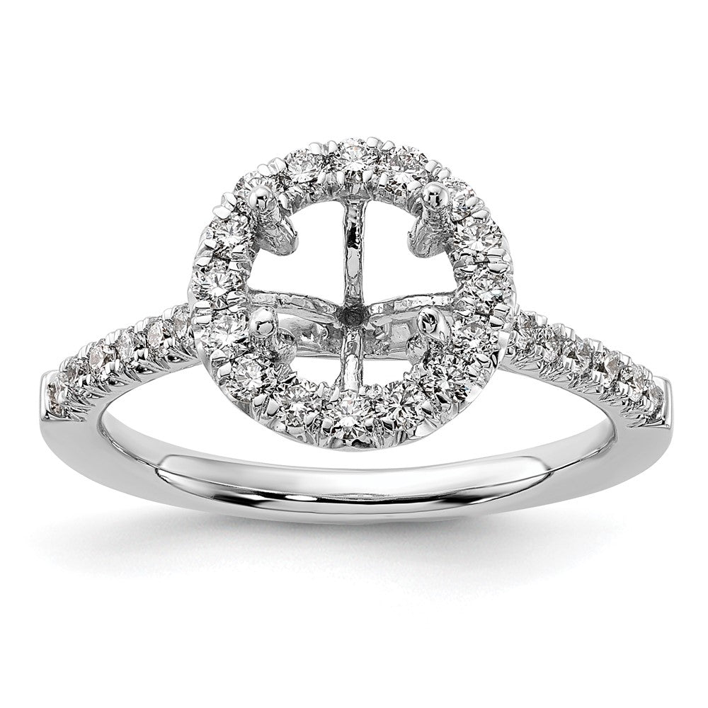 14K Weißgold Verlobungsring mit 0,5 ct. im Labor gezüchteten Diamanten VS/SI+ G+, Semi-Mount mit 1,5 ct. rundem Mittelstein