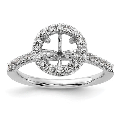 14K Weißgold Verlobungsring mit 0,5 ct. im Labor gezüchteten Diamanten VS/SI+ G+, Semi-Mount mit 1,5 ct. rundem Mittelstein