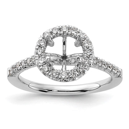 14K Weißgold Verlobungsring mit rundem Halo aus simuliertem Diamant